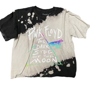 Pink Floyd Bleach Tie Died Large Cropped T shirt